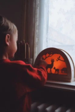 Atelier De Noest - Silhouet Voor In Lamp, Hertjes In Het Bos