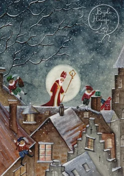 BijdeHansje Ansichtkaart Sinterklaas En Pieten