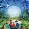 BijdeHansje Ansichtkaart Mushroom Children