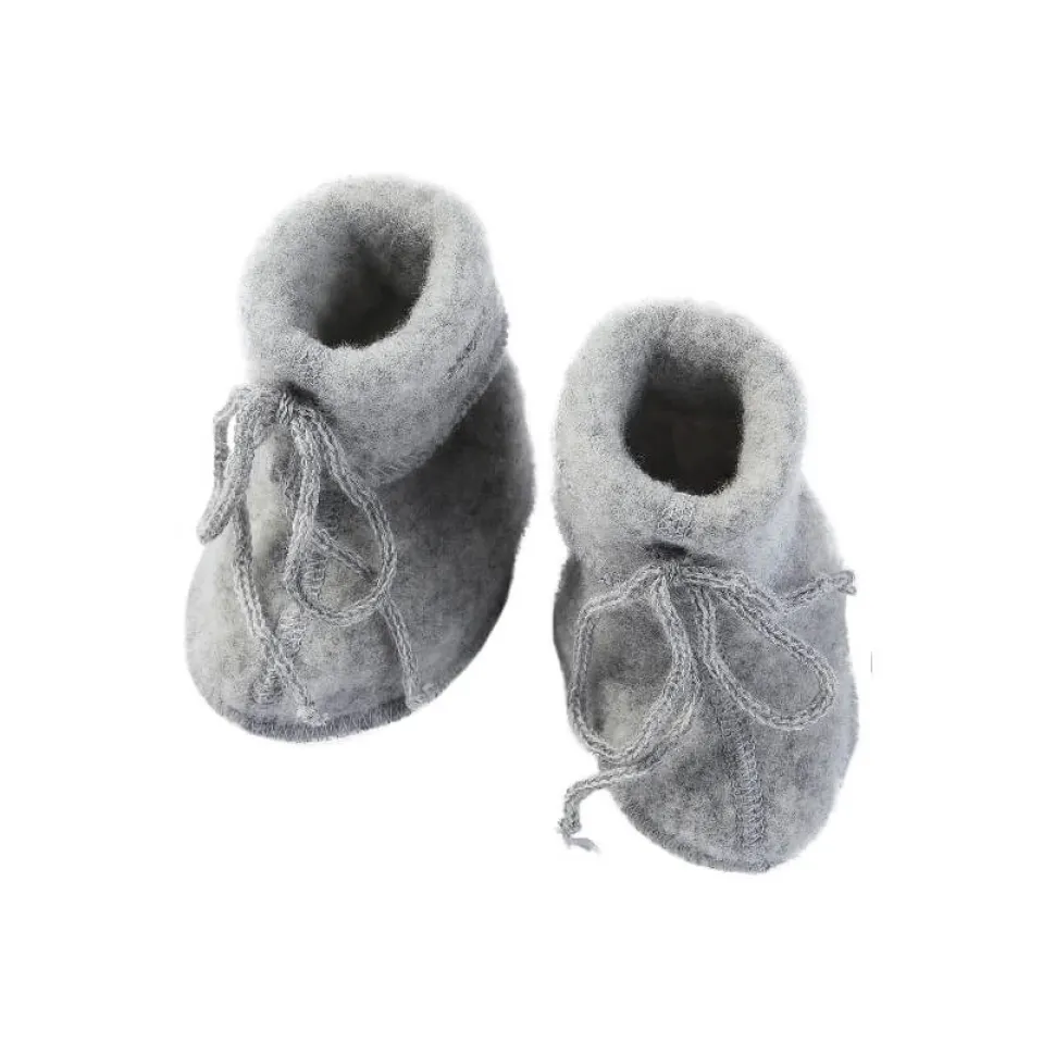 Engel Natur - Slofjes Van Wolfleece, Grey Melange