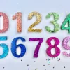 Glitter Cijferset Regenboog, 0-9