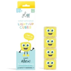 Glo Pals Light Up Cubes Geel, 4 Stuks