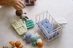 Gommu Pocket Furniture, Ledikant Blauw Geruit