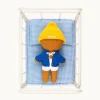 Gommu Poppen Ledikant Met Blauw Geruit Beddengoed