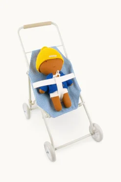 Gommu Poppenwagen, Blauw Geruit