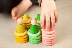 Grapat Seizoenstafel Lenteset, Houten Nins Poppetjes, Schijfjes, Ringen En Bakjes