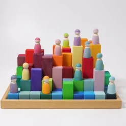 Grimm's Blokken Piramide, 100 Stuks Groot
