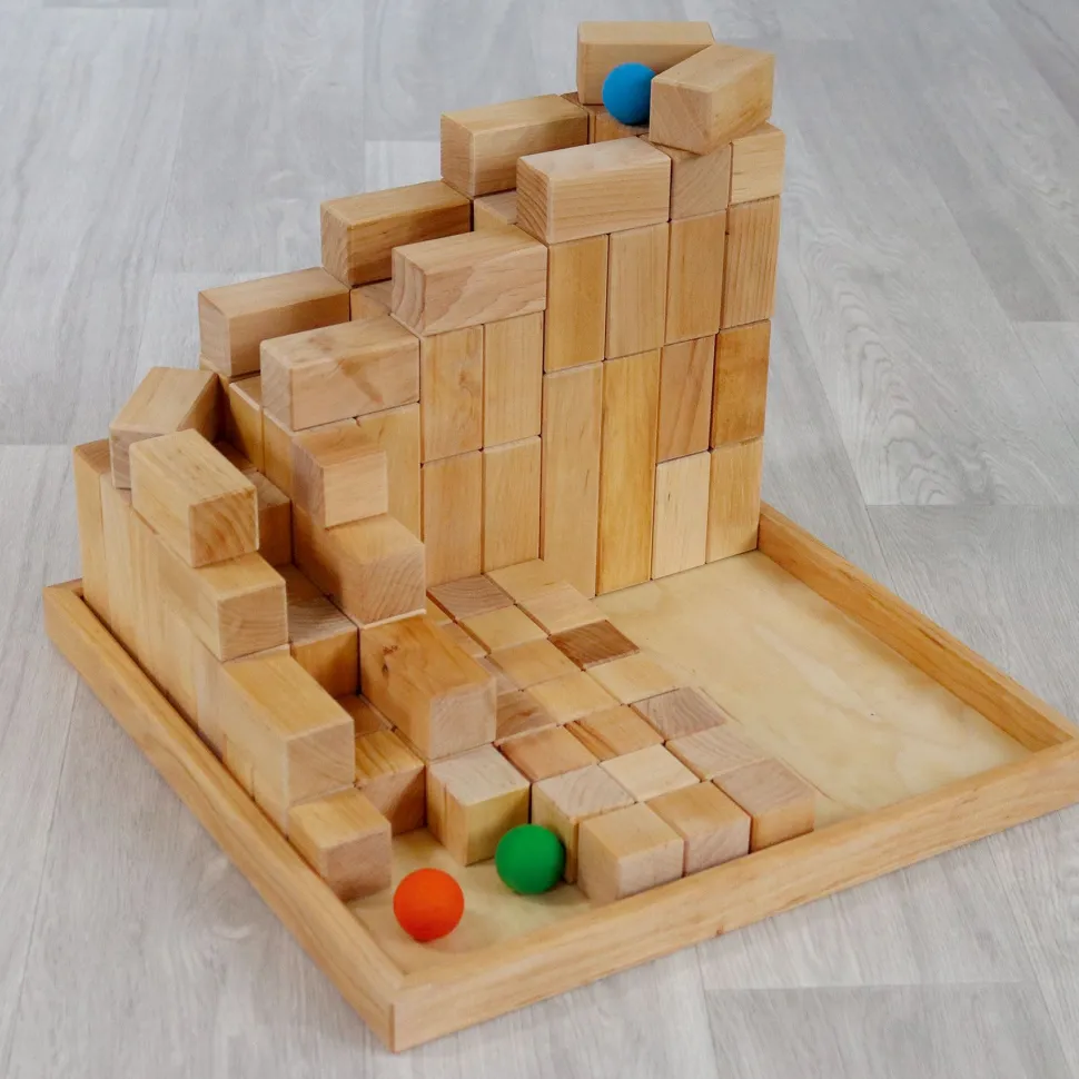 Grimm's Blokken Piramide Naturel, 100 Stuks Groot