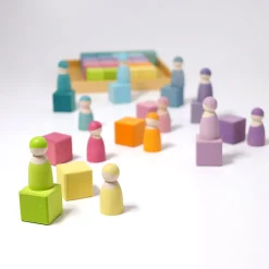 Grimm's Blokkenset Pastel, 36 Stuks