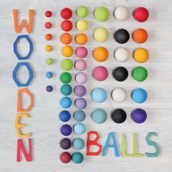 Grimm's Medium Houten Ballen, Pastel 12 Stuks