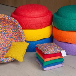 Little Botanic Label - Sensorische Pittenzakjes Regenboog + Confetti, 7 Stuks