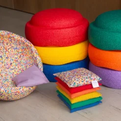 Little Botanic Label - Sensorische Pittenzakjes Regenboog + Super Confetti, 7 Stuks