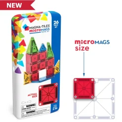 MAGNA TILES MicroMAGS Travelset In Blikje, 26 Stuks