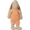 Maileg - Bunny (size Micro), Oranje Gestreept Pakje