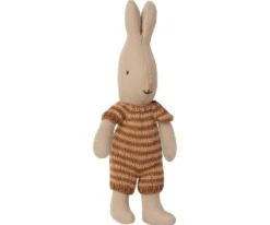 Maileg - Rabbit (size Micro), Roze Gestreept Pakje