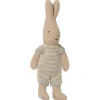 Maileg - Rabbit (size Micro), Lichtblauw Gestreept Pakje