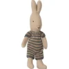 Maileg - Rabbit (size Micro), Blauw Gestreept Pakje