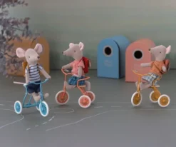 Maileg Driewieler Muis, Grote Zus Roze Rugzak
