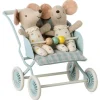 Maileg Kinderwagen, Mint (size Muis)