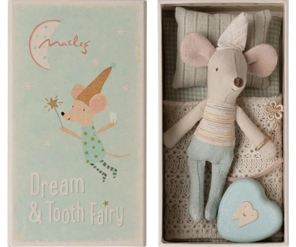 Maileg Tooth Fairy Jongens Muis Met Tandenblikje (stippeltjes Op Lijfje)