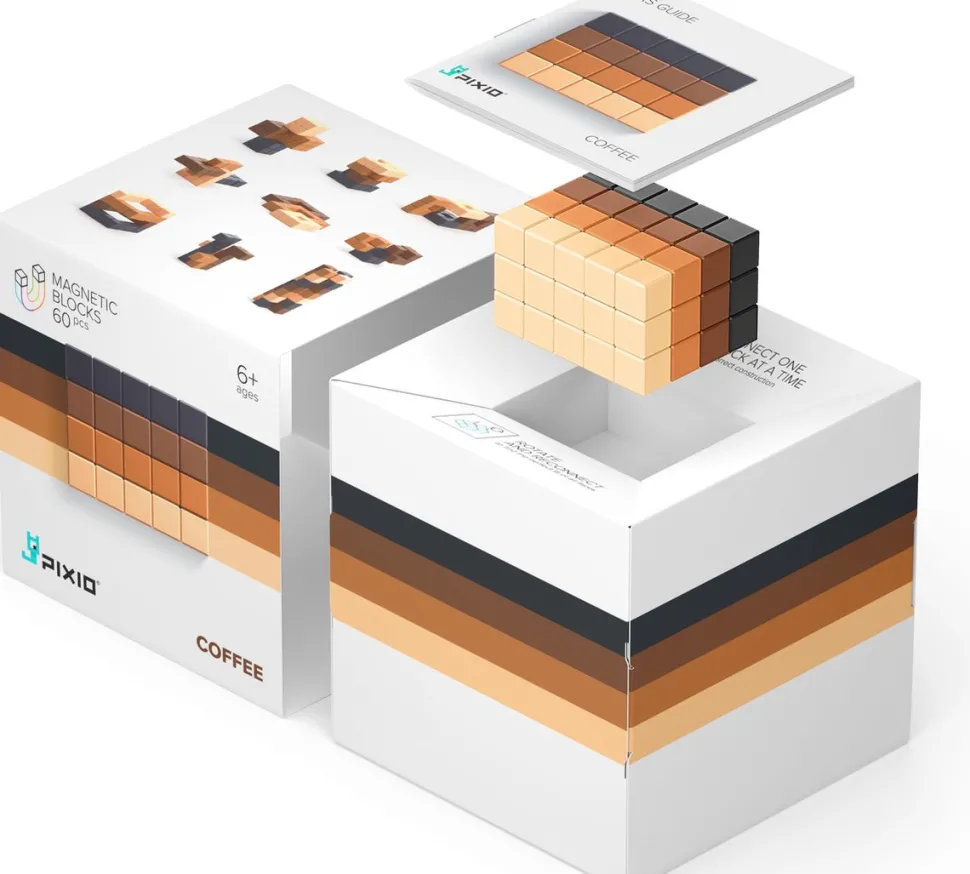 Pixio Magnetische Blokjes 60 Stuks Aanvullende Kleuren Coffee