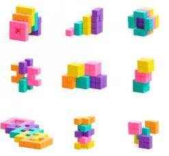 Pixio Magnetische Blokjes 60 Stuks Aanvullende Kleuren Neon