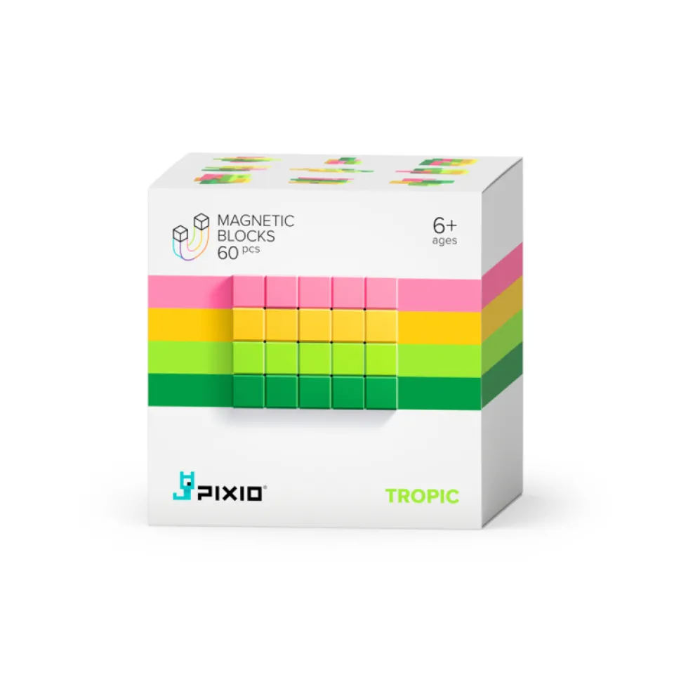 Pixio Magnetische Blokjes 60 Stuks Aanvullende Kleuren Tropic
