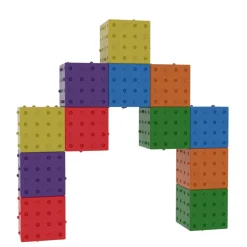 Smartek Magnetische Bouwblokken, 12 Stuks Regenboogkleuren