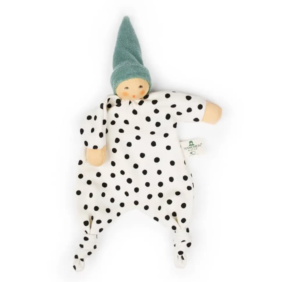 Zonnekindpop | Geboorteknuffel Met Stipjes Mintgroen